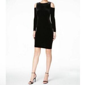 Calvin Klein cold shoulder velvet cocktail dress EUC